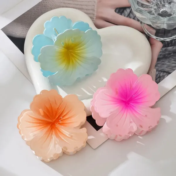 Gradient Flower Design Hair Clips